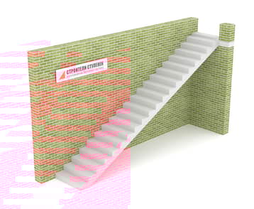 Одномаршевая бетонная лестница классическая