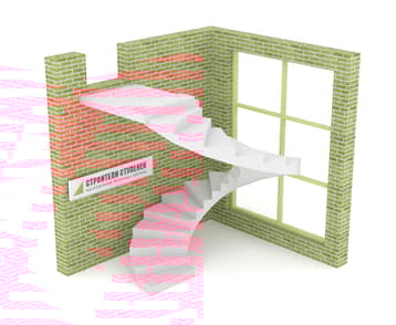 Винтовая бетонная лестница классическая